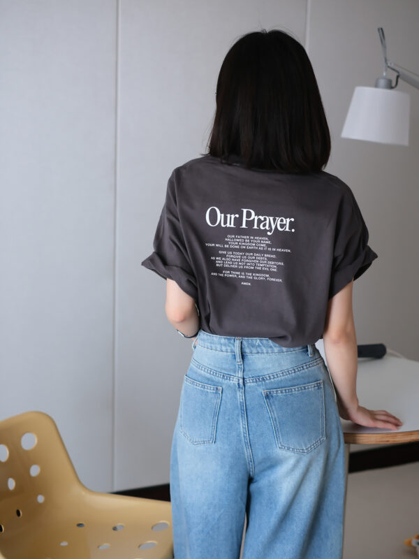 LIGHT AND SALT | Our Prayer Summer T-shirt | 光盐生活馆 我们的祈祷 夏季宽松oversize 男女情侣款T恤 - Image 3